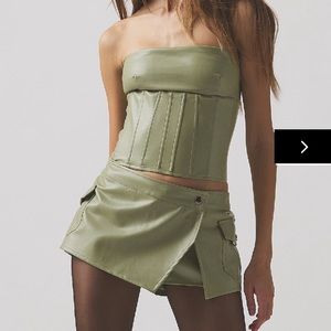 Super down Odessa leather Corset and Skort